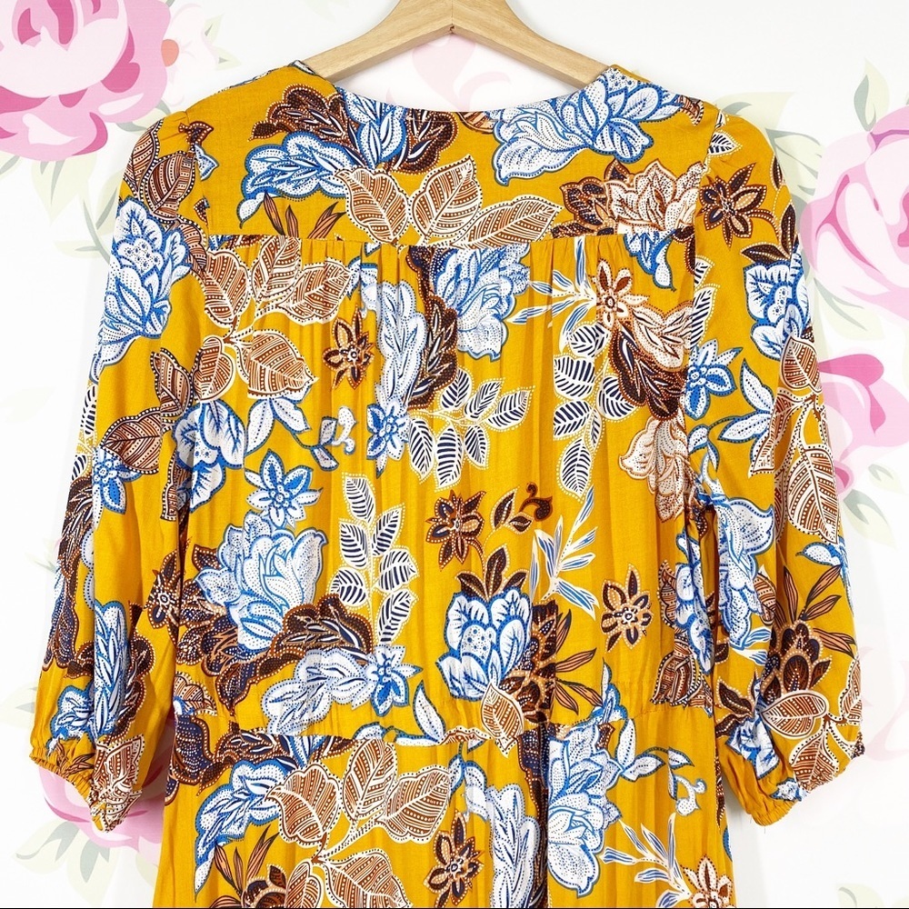 NEW Abel The Label Mango Magic Yellow Floral Boho Maxi Dress XS - Picture 9 of 14